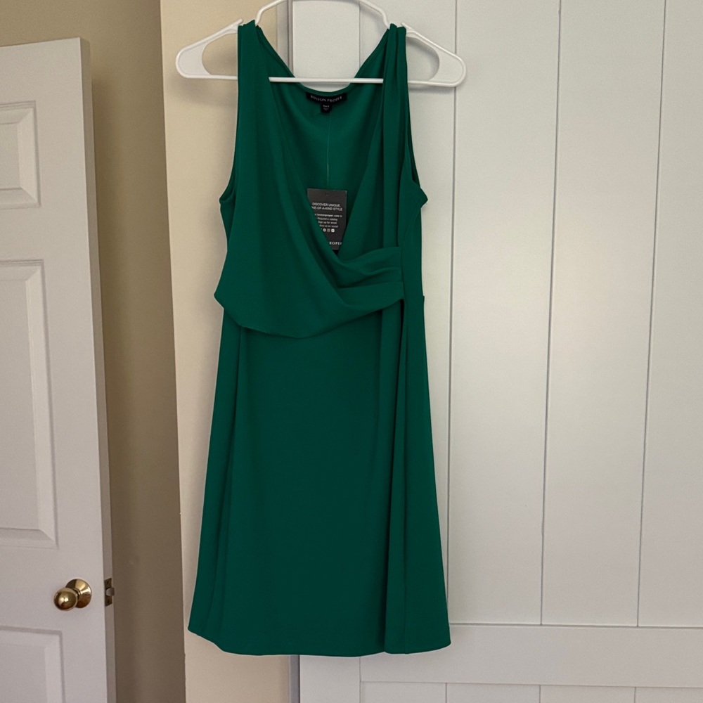 Boston Proper Vibrant Green Mini Dress